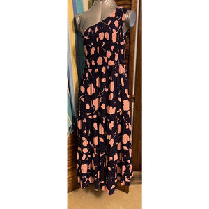 Women's Anrabess Dress, L, Navy & Pink, One-shoulder, band top, tiered skirt